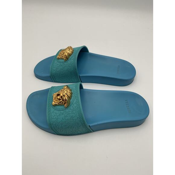 Versace Medusa Insignia Rubber Slides - Size 9 - Picture 2 of 6